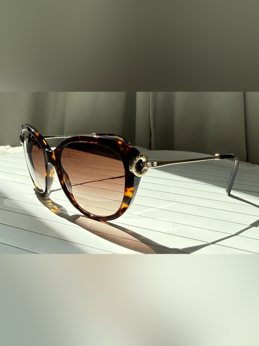 Bvlgari BV8194B Havana Brown Gradient Sunglasses Size 57 Like New w Box & Tags